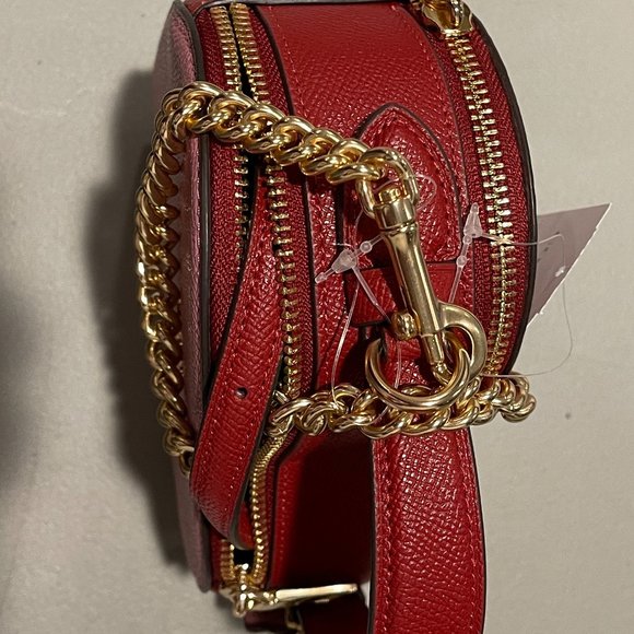 VALENTINES Brand New Coach Crossbody Heart Purse in Colorblock Pink and Red - Picture 4 of 6